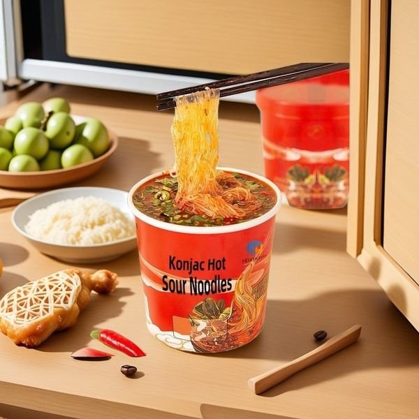 Moxiaoyu Wholesale Customized Gluten Free Keto Friendly Vegan Shirataki Noodles Instant Konjac Hot Sour Noodles